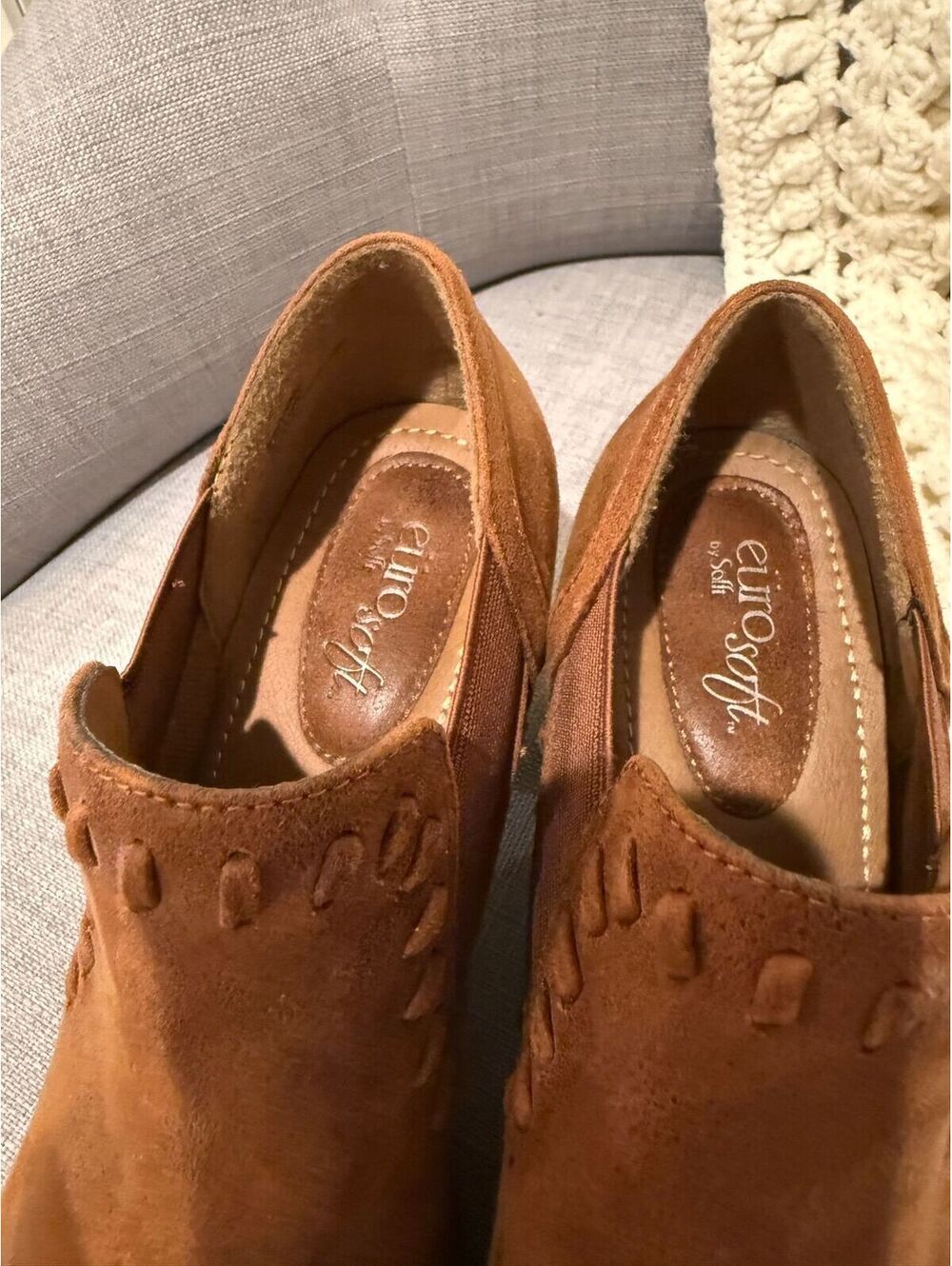 Euro Soft by Sofft Brown Faux Leather Ankle Boots Size 8 - Picture 6 of 6